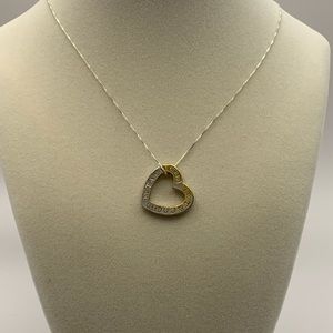 Tiffany and Co 1837 Vintage Sterling Heart Circle Pendant 20 Inch Necklace